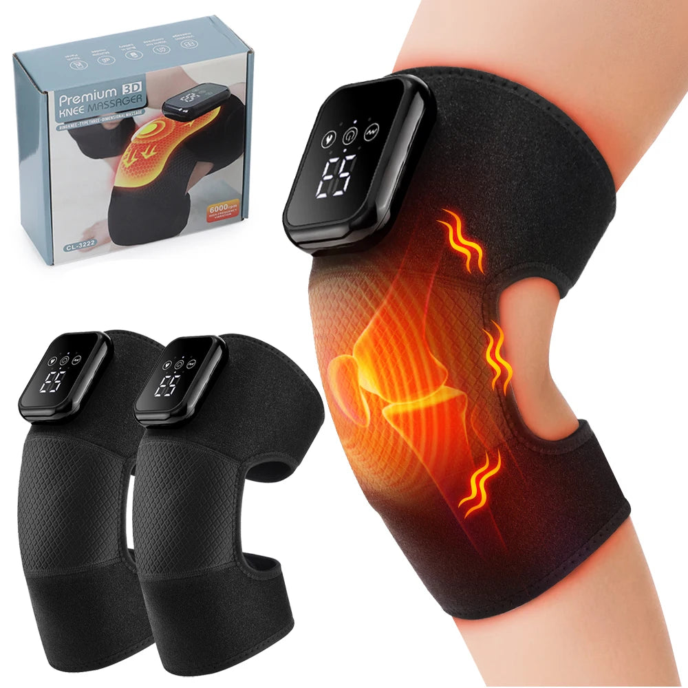 Revitalize Your Knees: 2PCS Electric Heated Knee Massager with Vibration for Ultimate Joint Relief and Support